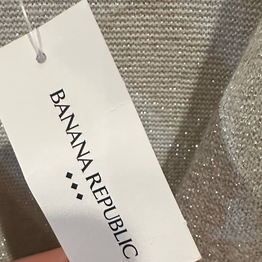 Banana Republic Shimmering Silver V-neck - Picture 4 of 5